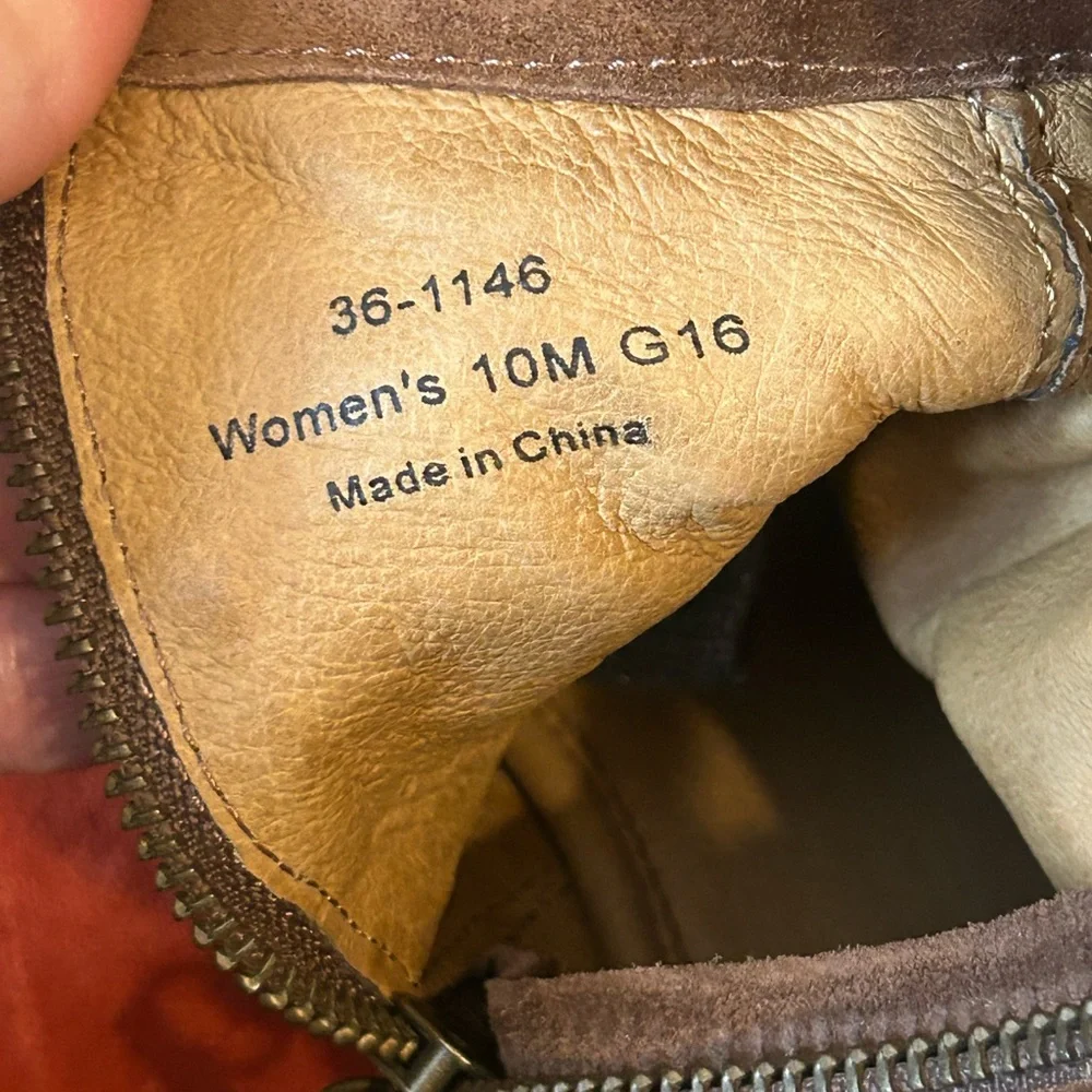 H.S. Trask suede leather Ankle Boots booties Slouchy Design Buckle harness 10 - Picture 6 of 9